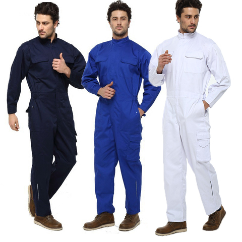 Men Work Overalls Working Uniforms Stand Collar Mechanic Clothes Siamese Elastic Waist Overall Coverall Overol De Trabajo Hombre ► Photo 1/6