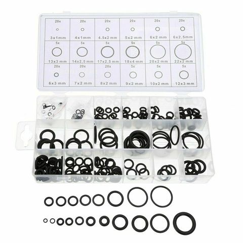 18 Sizes 225 pcs/lot Black O-Ring Repair Kit O-Type Seal Ring Set Black Rubber Assortment Washer Gasket  With Plastic Box. ► Photo 1/6