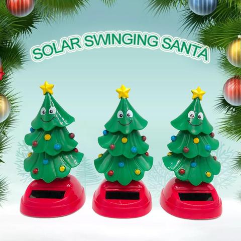 CUTE SOLAR POWERED DANCING CHRISTMAS TREE DASHBOARD TOY HOME CAR