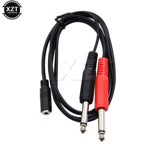 3.5mm to Dual 6.5mm Adapter Jack Audio aux Cable Double 6.35  1/4