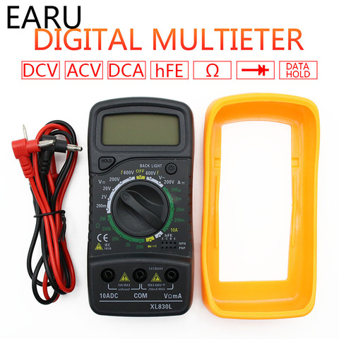 Portable Digital Multimeter Backlight AC/DC Ammeter Voltmeter Ohm Tester Meter XL830L Handheld LCD Multimetro Voltage Current ► Photo 1/6