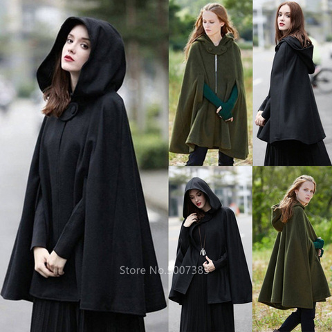 Middle Ages Women Vintage Hodded Cloak Medieval Costume Victorian Fancy Disguise Clothing Pirate Viking Cosplay Adult Halloween ► Photo 1/6
