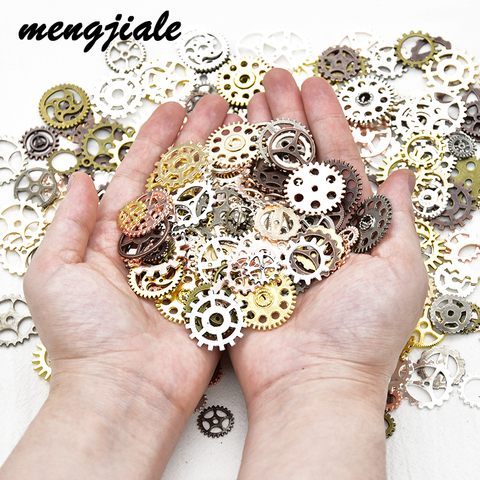 50pcs Mixed 5-25mm Steampunk Punk Style Alloy Gear Charms Cogs Pendants For DIY Handmade Vintage Craf Jewelry Accessories Making ► Photo 1/6