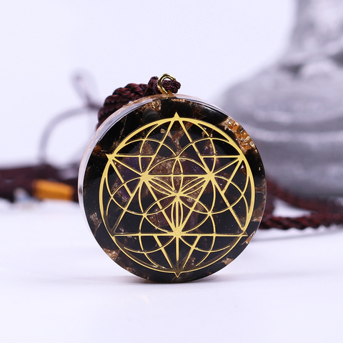 Seed of life Ancient Orgon Energy Crystal Pendant Chakra Symbol Orgonite Transport Necklace Natural Stone Reiki Healing ► Photo 1/6