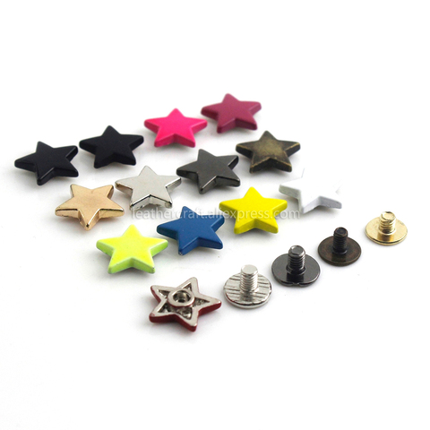 10pcs Metal Stars Rivets with Screw Punk Screwback Studs More Color Bag Clothing Garment Shoes Hat Leather Belt DIY Decor ► Photo 1/6