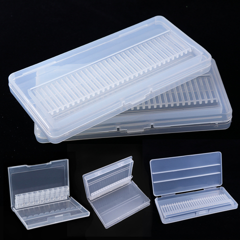 Nail Drill Bits Storage Box Clear Plastic Display Stand Holder Rotary Files Nail Cutters Bit Organizer Case Manicure Tools NFB5 ► Photo 1/6