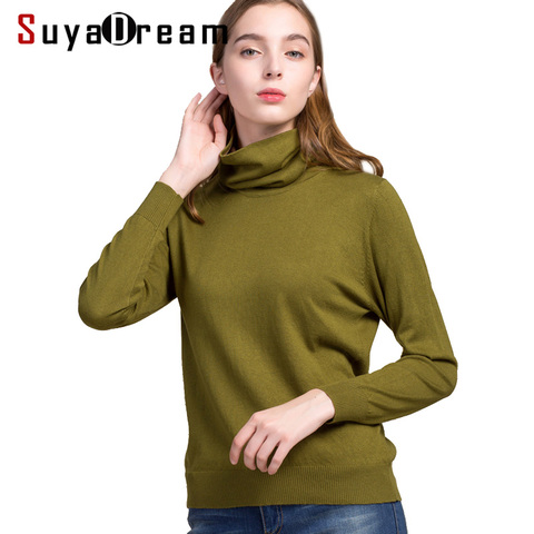 Women Pullovers 85%Silk 15%Cashmere knitted Soft sweaters Turtleneck pullover 2022 FALL Winter Bottoming knit shirt Black Gray ► Photo 1/5