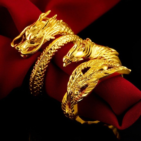 Dragon Phoenix Couples Wedding Rings Adjustable Jewelry Wholesale ► Photo 1/6