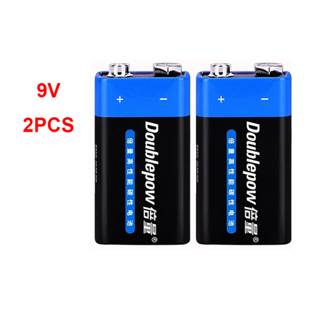 2PCS 9V battery 6F22 Primary & Dry Batteries for multimeter alarm microphone iron case Disposable Battery ► Photo 1/6