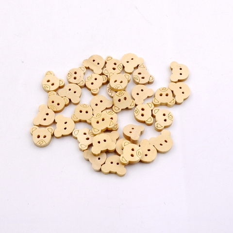 100PCS Wooden Buttons Cartoon Bear Crafts Scrapbook Sewing Clothes Buttons DIY Children's Clothing Supplies Retro Decor Buttons ► Photo 1/6