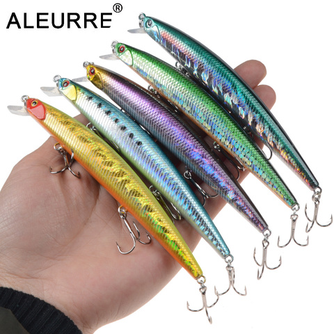 ALEURRE 1PCS Floating Minnow Fishing Lure 130mm 14.5g 3 hooks Wobblers Hard Crankbait Topwater Pesca Fish Tackle Artificial Lure ► Photo 1/6