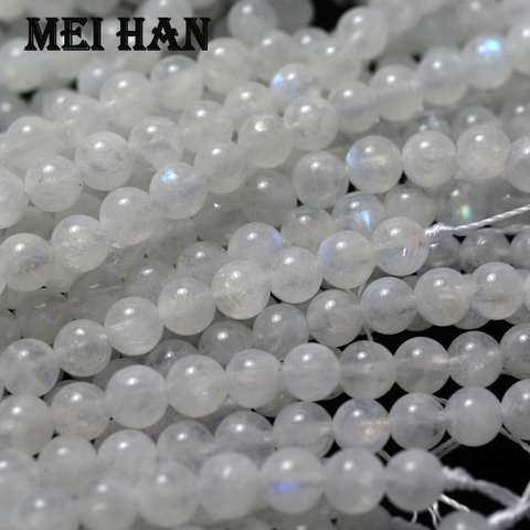Meihan (1 strands/set)  genuine AAA  6mm+-0.4 rainbow moonstone smooth round beads stone for DIY making jewelry wholesale ► Photo 1/3