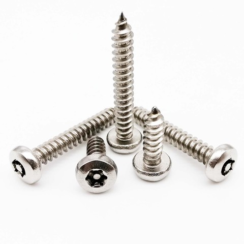 10pc M2.9 M3.5 M3.9 M4.2 M4.8 304 Stainless Steel Pin Six Lobe Torx Pan Round Head Tamper Proof Security Self Tapping Wood Screw ► Photo 1/6