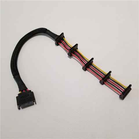 Power Extension SATA Cable 15Pin 1 to 5 Splitter Hard Drive Assemble Cable Wire 40cm ► Photo 1/4