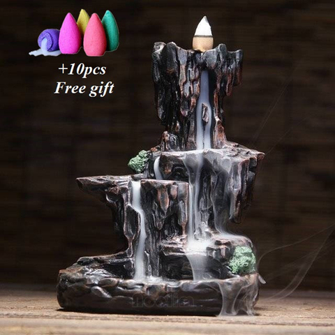 Mountains River Waterfall Incense Burner Fountain Backflow Aroma Smoke Censer Holder Office Home Unique Crafts ► Photo 1/5