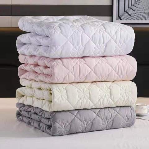 Solid Thicken Quilted Mattress Cover King Queen Size Bed Protector Pad Anti-Bacteria Mattress Topper Air-Permeable Bed Pad Cover ► Photo 1/6