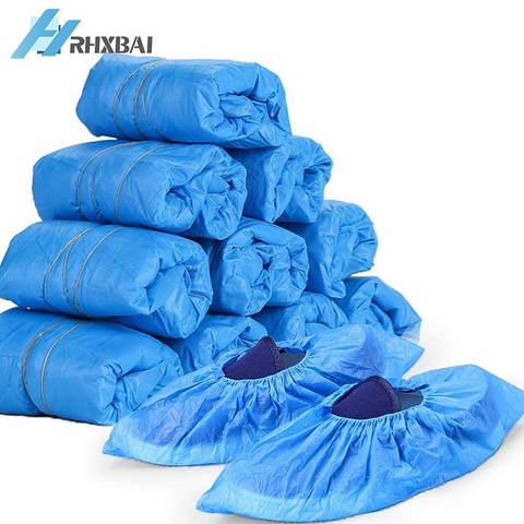 Non-Slip Disposable Shoe Covers Waterproof Overshoes Indoor and Outdoor Shoes Dustproof PE Plastic Boots Keep Carpet Floor Clean ► Photo 1/1