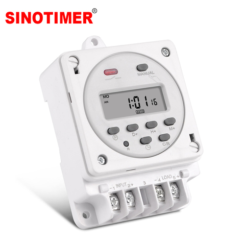 CN101A Weekly Programmable Timer Switch Russian Panel Time Relay with DIN Rail Enclosure Box 12V 220V AC for Lighting Solar Fan ► Photo 1/6