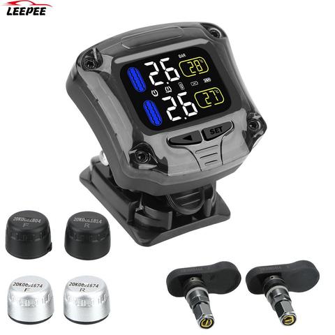 Tire Pressure Sensor MOTO TPMS Motorcycle Motorbike LCD Screen Display Motorcycle Wireless Tire Pressure Monitoring System ► Photo 1/6