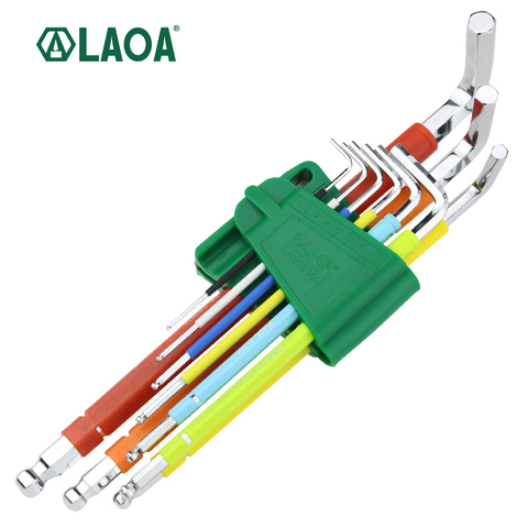 LAOA Inner Hex Wrench Set 9PCS Colorful Ball-head Torx-head Hexagonal Combination Screwdriver ► Photo 1/6