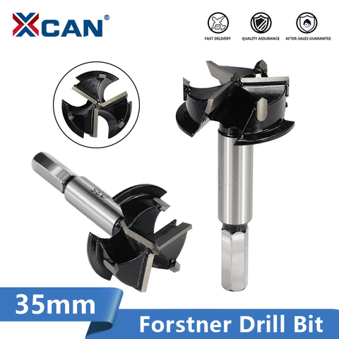 XCAN Forstner Drill Bit 35mm 3 Flutes Carbide Tip Wood Auger Cutter Woodworking Hole Saw Cutter For Power Tools Drill Bits ► Photo 1/6