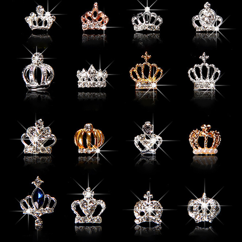 10pcs Clear Crystals Embellishment Nail Art Rhinestones Metal Crown Glitter Charms Gems Stones Decoration Craft Jewelry DIY ► Photo 1/6