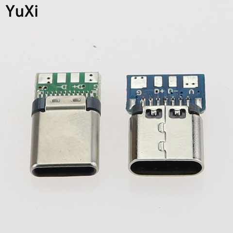 10pcs USB 3.1 Type C Connector Male / Female Socket Receptacle Adapter to Solder Wire Cable 24 Pins Support PCB Board Port Jack ► Photo 1/6