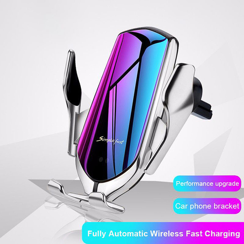 Dropship Automatic Clamping 10W Car Wireless Charger For iPhone Android Infrared Induction Qi Wireless Charger Car Phone Holder ► Photo 1/6