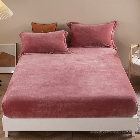 Velvet Mattress Cover Bedspread, Warm Bed Sheets Winters