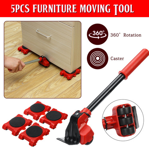 Heavy Duty Furniture Lifter Transport Tool Furniture Mover set 4 Move Roller 1 Wheel Bar for Lifting Moving Furniture Helper ► Photo 1/6