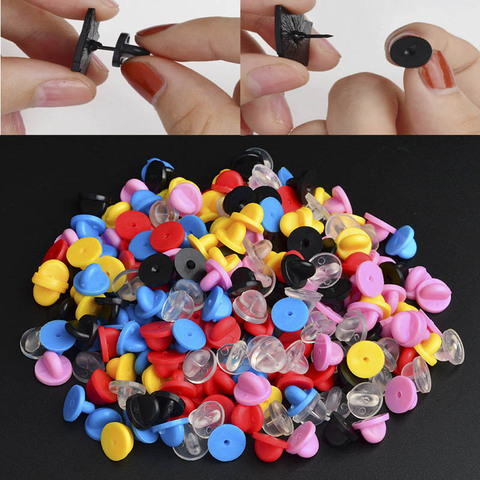 50pcs Metal/ Rubber Pins Back Brooch Buckle Button Clasps For Needlework Butterflies Brooch Back Caps Diy Jewelry Accessories ► Photo 1/6