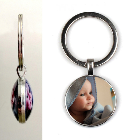 Double-sided Crystal Keychain new Jewelry,Personality Photo Family Double sided Keychain Custom Photo Gift ► Photo 1/2