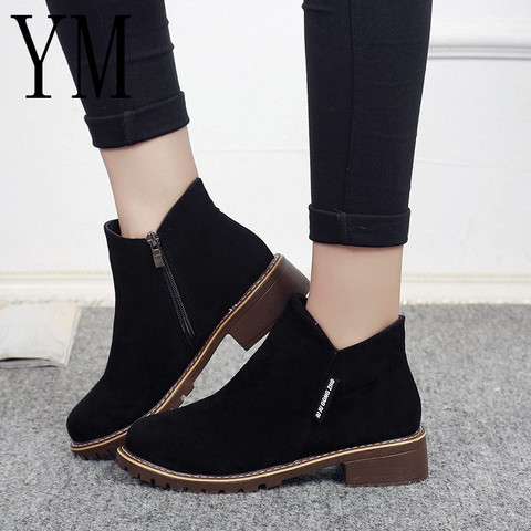 Women Boots Martin Boots Autumn Winter Boots Zipper Snow Ankle Boots Winter Suede Warm Fur Plush Women Shoes Zapatos De Mujer ► Photo 1/6