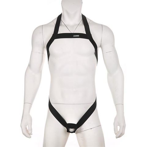 Men Elastic Body Chest Harness Halter Man Sexy Bondage Bodysuit Male Strap Zentai Black White 2022 New Style Clubwear ► Photo 1/6