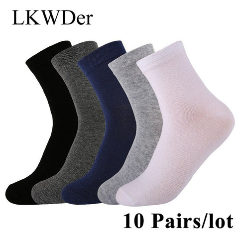 LKWDer 10 Pairs/lot 2022 Mens Cotton Socks New style Black Business Men Socks Breathable Autumn Winter for Male Meias Calcetines ► Photo 1/6