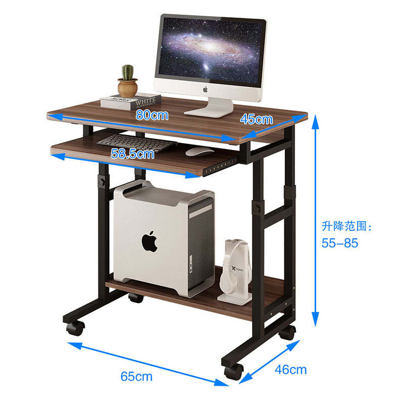 History Review On Bedside Table, Movable Computer Desk With Wheels