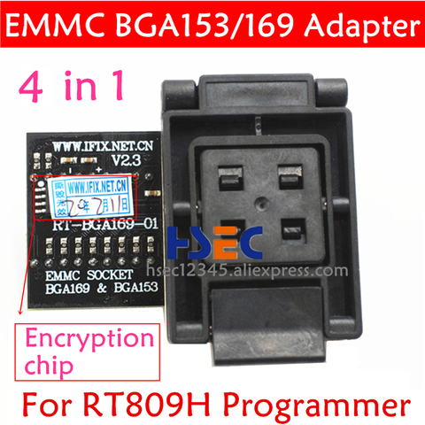 New Type RT 809H EMMC adapter RT-BGA169-01 V2.3 EMCP153 EMCP169 Socket BGA169 BGA153 BGA63 BGA64 BGA48 FOR RT809H programmer ► Photo 1/6