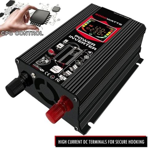 New Car Conversion Inverter LED Display Dual USB Black 6000W 4000W 3000W Inverter 12V-220V Multiple Protection ► Photo 1/6