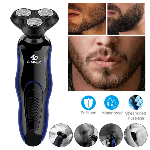 USB Electric Shavers Shaving Machine 4 in 1 Beard Razors 4D 3 Blades Beard Nose Hair Trimmer Clipper Rechargeable for Men's Face ► Photo 1/1