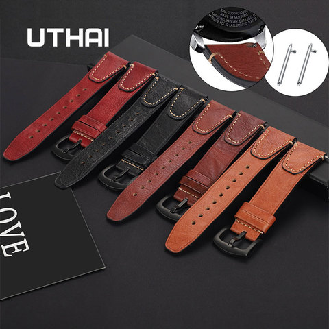 Cowhide leather watch strap 22mm For samsung Galaxy watch 46mm For Huawei watch GT 22mm women watchbands Men Strap Quick Release ► Photo 1/6