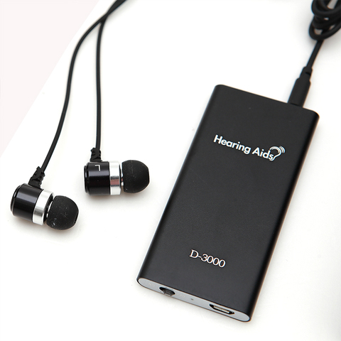 Portable Hearing Aid Pocket Sound Amplifier Adjustable Volume Ear Care MP3 for Deaf Elderly Bone Conduction Headphones Black ► Photo 1/6