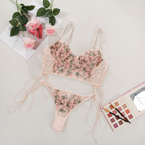 Yimunancy Embrodiery Bra Set Women Bra + Thong Lingerie Set 2022 Ladies  Sexy Underwear Set - Price history & Review, AliExpress Seller -  Shop5778580 Store