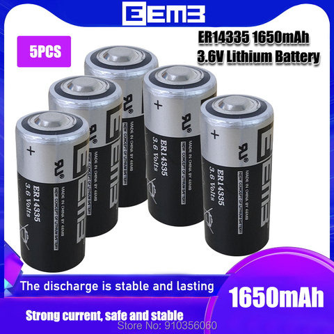 5PCS EEMB 2/3AA Size ER14335 14335 3.6V 1650mah Lithium Batteries High Energy Li-ion Instrument Battery for Smart Meter ► Photo 1/6