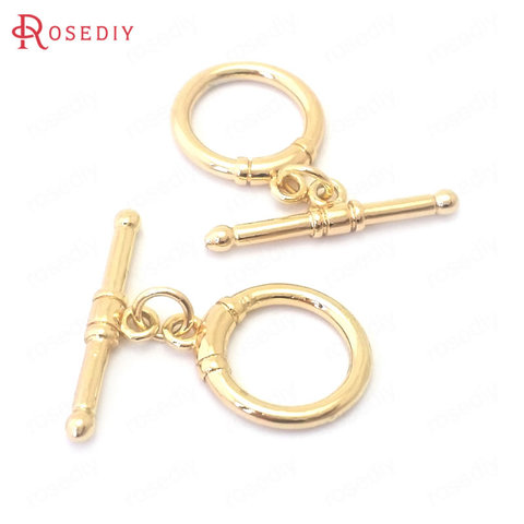 (38837)6 Sets 24K Gold Color Brass O Toggle Clasps Bracelet Connect Clasps Jewelry Making Supplies Diy Findings Accessories ► Photo 1/2