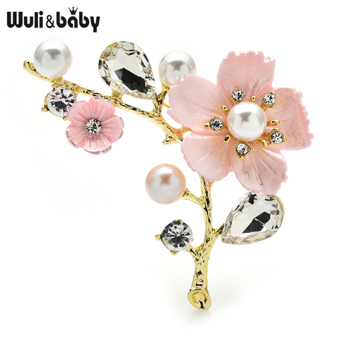 Wuli&baby Shell Plum Blossom Flower Brooches For Women Wedding Office Brooch Pins New Year Jewelry Gifts ► Photo 1/6