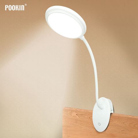 USB Rechargeable Led Clamp Desk Lamp Gooseneck Touch Dimming Clip On Reading Light For Book Bed and Computer 3 Color Modes ► Photo 1/6