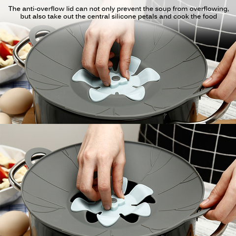 Frying Pan Silicone Lids Spill Stopper Covers For Pots Pan Flower