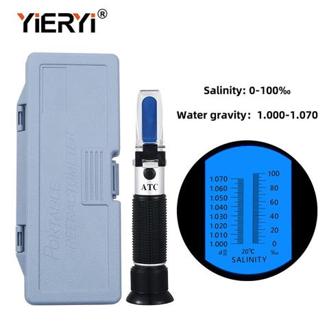 yieryi Handheld Salinity Meter 0-10 Sodium Chloride Concentration Breeding Refractometer Sea Gravimeter Aquarium with box ► Photo 1/6