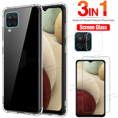 case, protective glass samsun a12 Tempered Glass lens screen Protector for samsung galaxy a12 a 12 12a 2022 Glass galax a12 case ► Photo 1/6