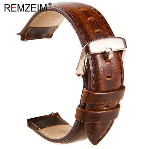 New Genuine Leather Watchband 18mm 20mm 22mm Black Brown Red Cowhide Watch Band Quick Release Strap Watch Accessories ► Photo 1/6